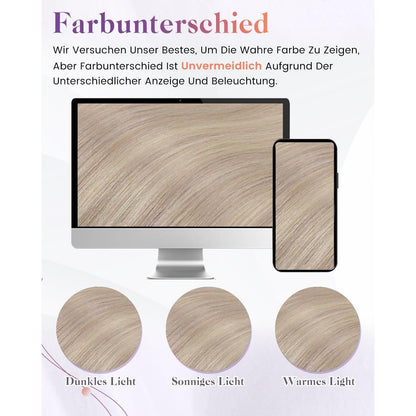 Echthaar Pferdeschwanz Zopf Blond Highlights 35cm