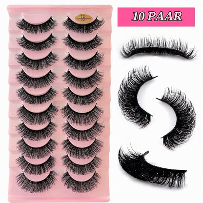 7D Künstliche Wimpern Set – 10 Paar Russian Volume Lashes