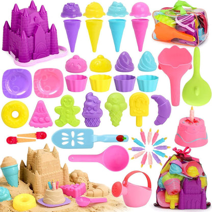 Eis Sandspielzeug Set 48 Stück für Kinder 3-7J Strand Spiel