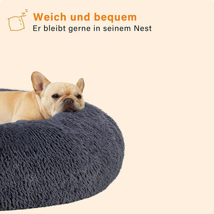 Orthopädisches Hundebett rund, waschbar, dunkelgrau, 60 cm