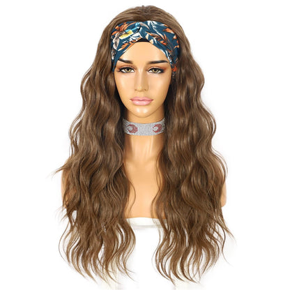 Synthetische Body Wave Stirnband Perücke Goldbraun 26 Zoll