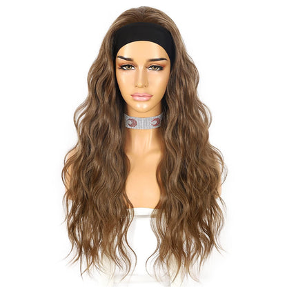 Synthetische Body Wave Stirnband Perücke Goldbraun 26 Zoll