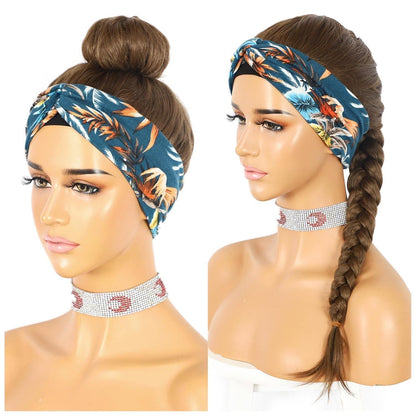 Synthetische Body Wave Stirnband Perücke Goldbraun 26 Zoll