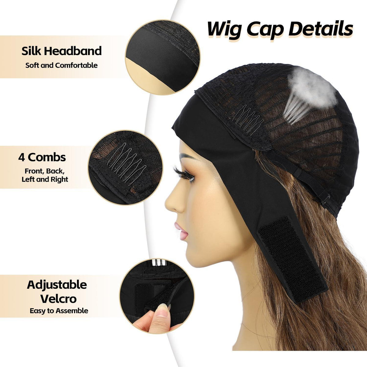 Synthetische Body Wave Stirnband Perücke Goldbraun 26 Zoll