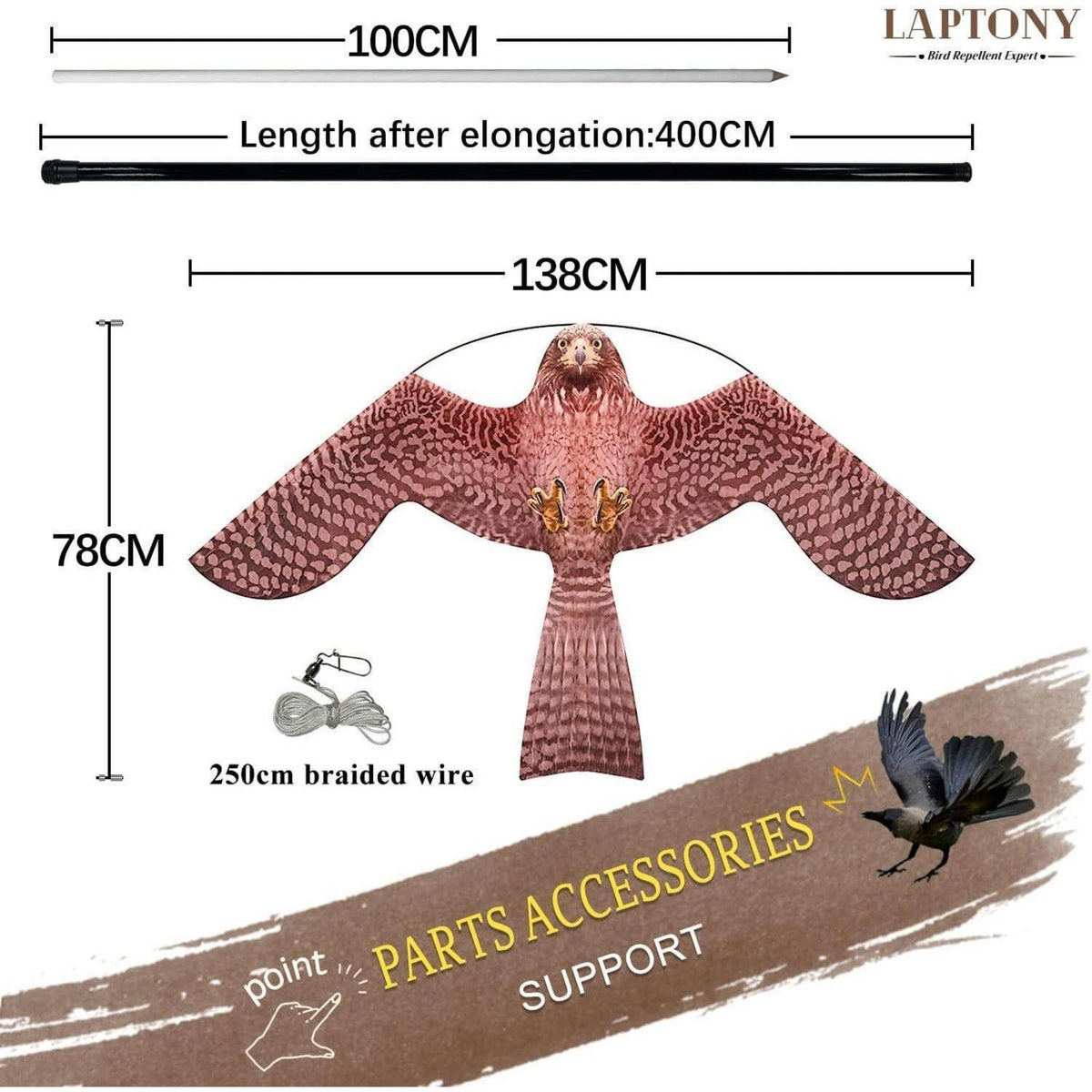 Vogelschreck Flugdrachen 6m Braun für Garten & Bauernhof