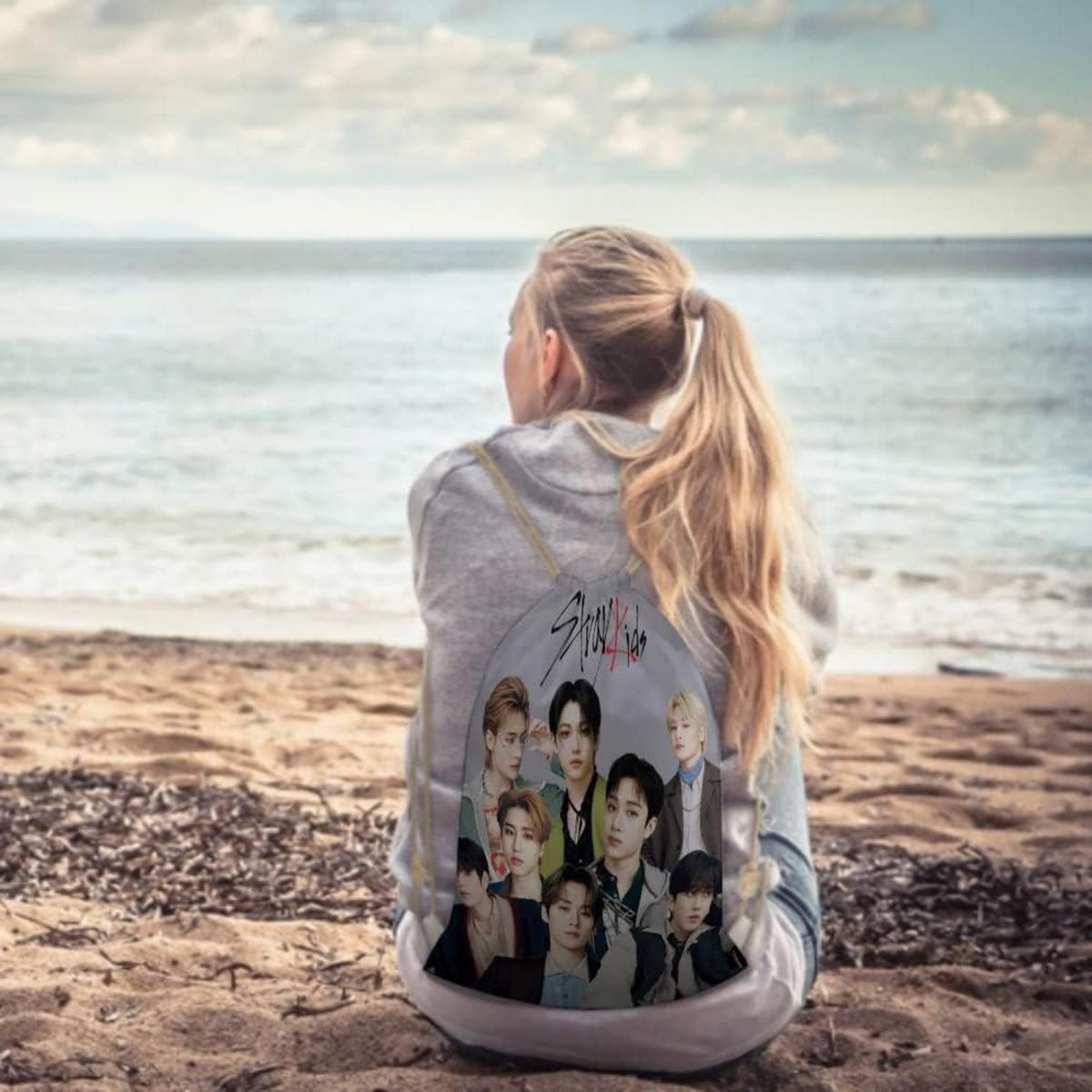 Stray Kids Fanartikel Set: Rucksack, Aufkleber, Lanyard & Tasche