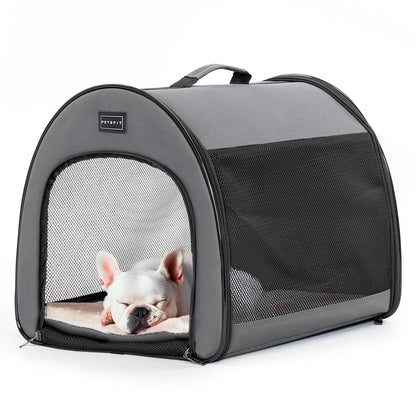 Faltbare Hundebox grau – Tragbare Schlafbox für kleine Hunde & Katzen
