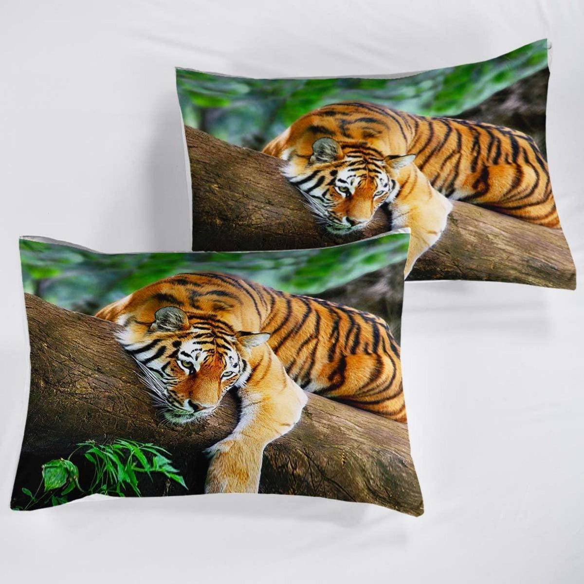 Tiger Druck Bettwäsche Set 155x220cm - Wildtier Design