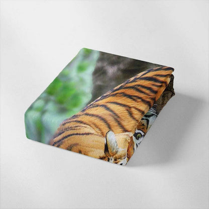 Tiger Druck Bettwäsche Set 155x220cm - Wildtier Design