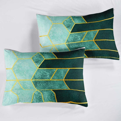 Bettwäsche-Set 220x240 grün gestreift | Modernes Mikrofaser Bettwäscheset