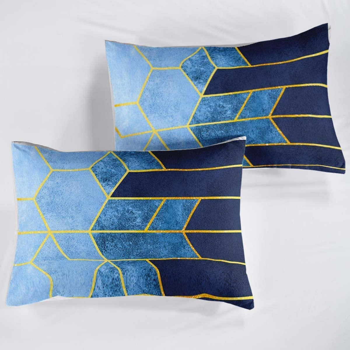 Bettwäsche-Set 200x220cm Marineblau Blau Gestreift Microfaser