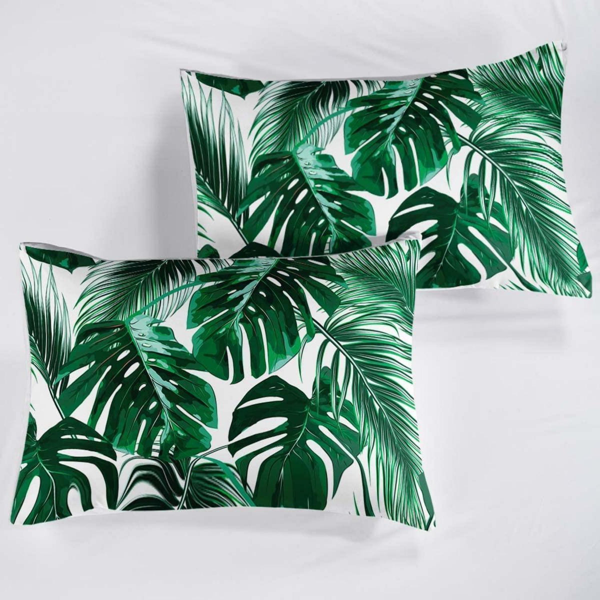 Grüne Bettwäsche Set 200x200cm – Tropische Blätter & Mikrofaser