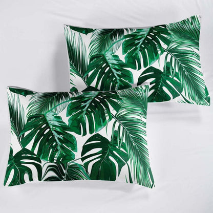Grüne Bettwäsche Set 200x200cm – Tropische Blätter & Mikrofaser