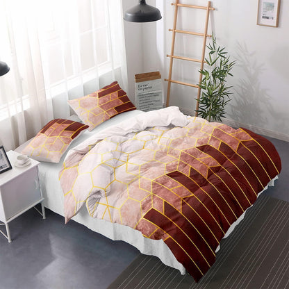 Bettwäsche-Set 220x240cm Gestreift Taupe Braun | Modern & Weich