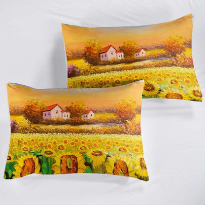Gelbe Sonnenblumen Bettwäsche Set – Mikrofaser 155x220cm