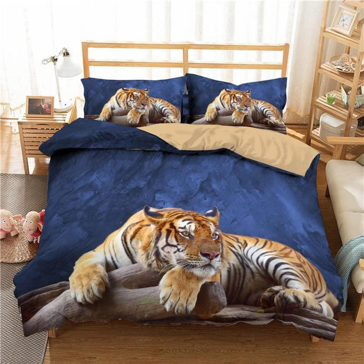 Tiger Druck Bettwäsche Set 200x220cm + 2 Kissenbezüge