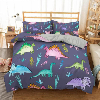 Cartoon Dino Bettwäsche Set für Kinder 155x220cm