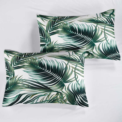 Grüne Bettwäsche Set 200x200cm – Tropische Blätter & Mikrofaser