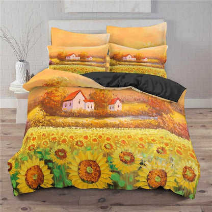 Sonnenblumen Bettwäsche Set 220x240cm für Kinderzimmer