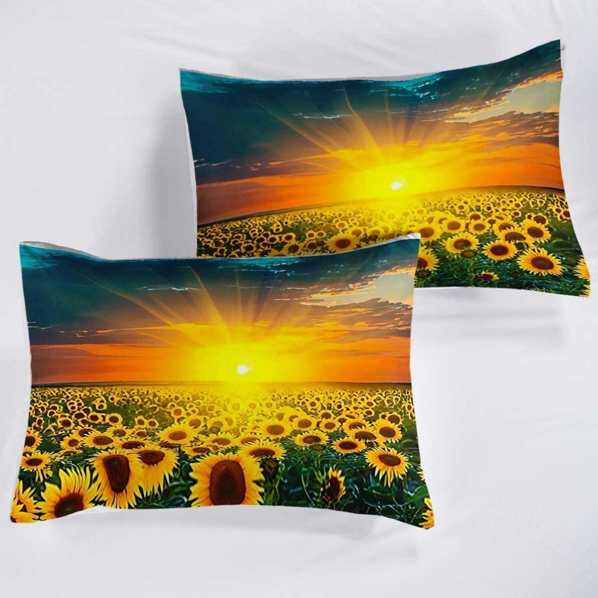 Gelbe Sonnenblumen Bettwäsche Set – Mikrofaser 155x220cm