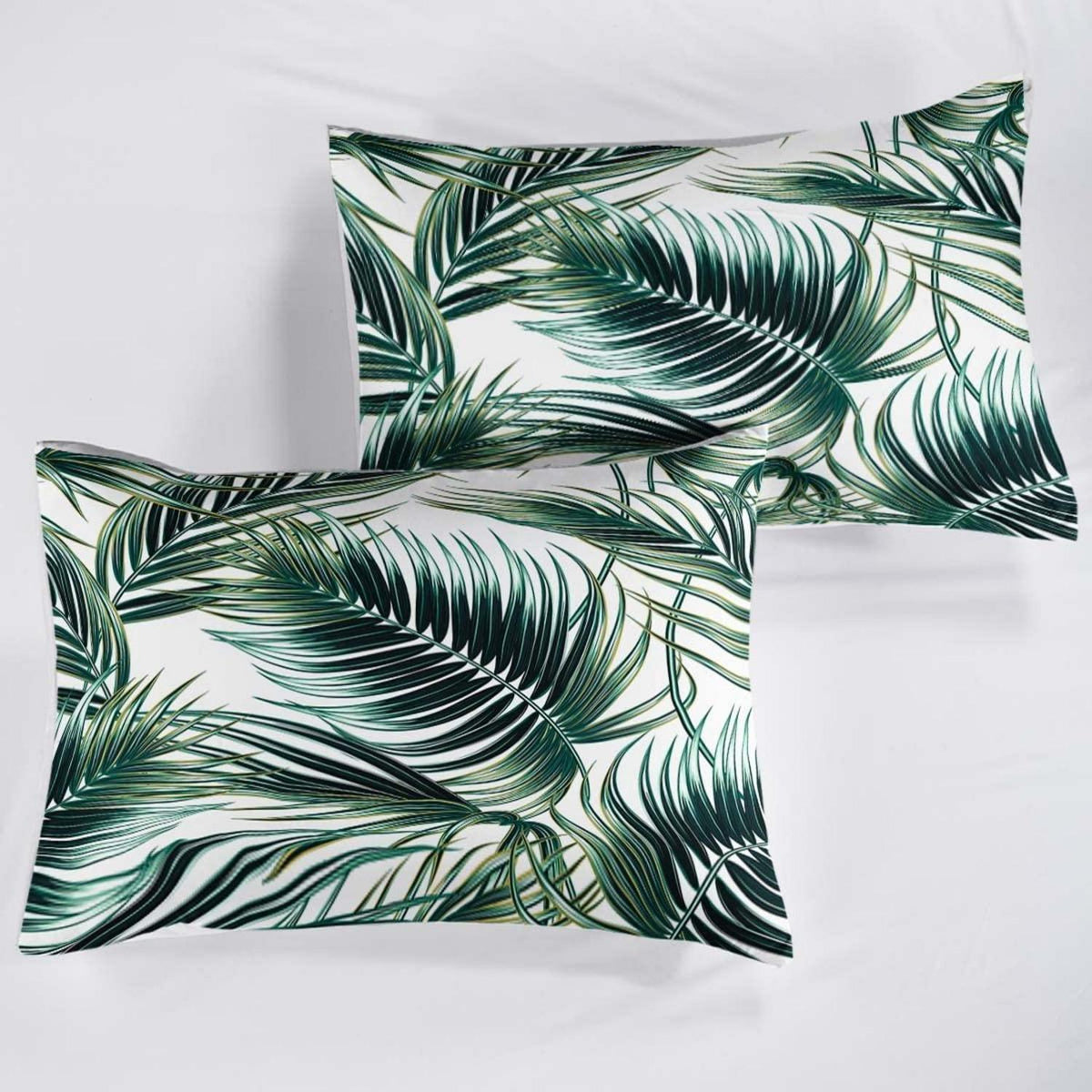 Grüne Bettwäsche-Set 200x220cm mit Blättermotiv