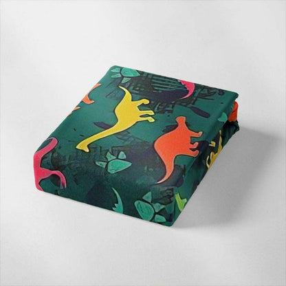 Cartoon Dino Bettwäsche Set 220x240cm – Kinderbettwäsche mit 2 Kissenbezügen