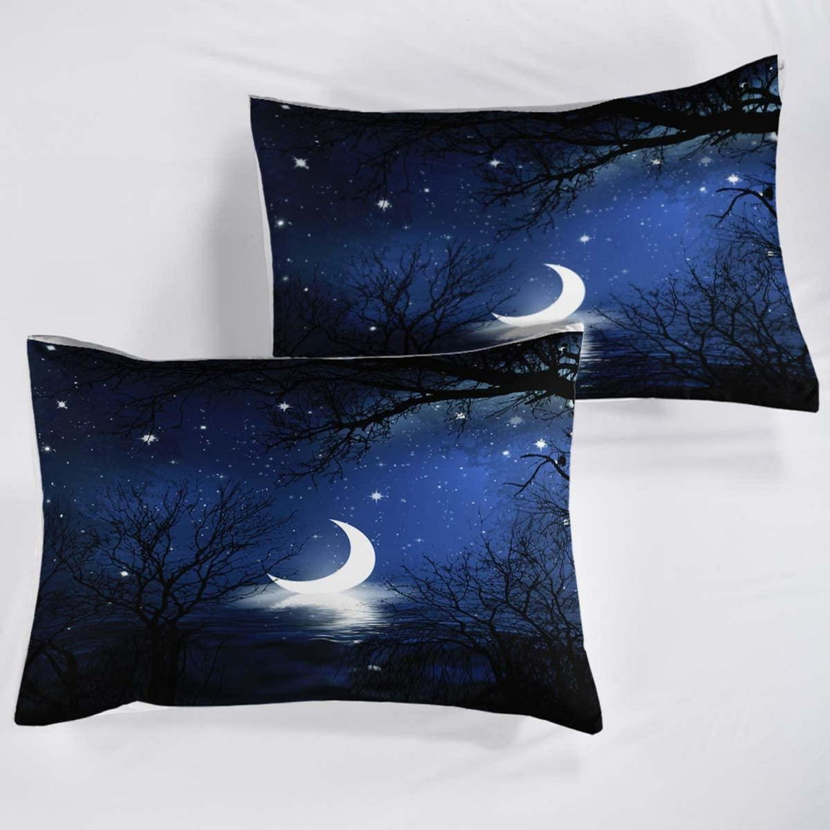 Kinder Bettwäsche Set Mond Sterne Galaxie 155x220cm