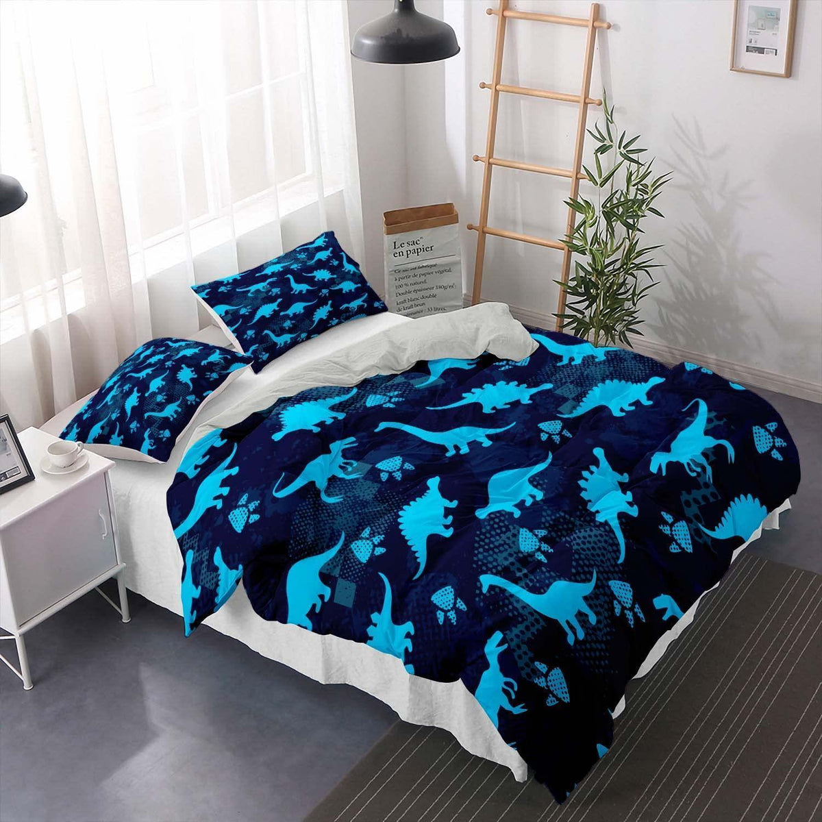 Kinder Bettwäsche Set Dino 200x200cm – Cartoon Dinosaurier