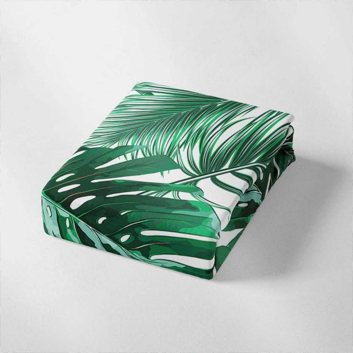 Grüne Bettwäsche-Set 220x240cm mit Blättermotiv