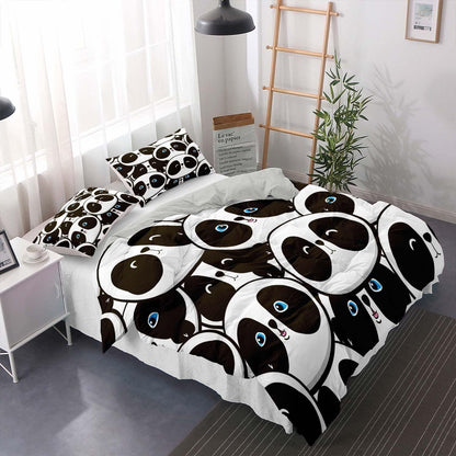 Panda Bettwäsche Set 220x240cm - Niedliches Tier Motiv für Kinder