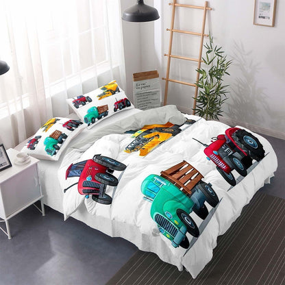 Grünes Bettwäsche-Set 220x240cm mit 2 Kissenbezügen 80x80cm