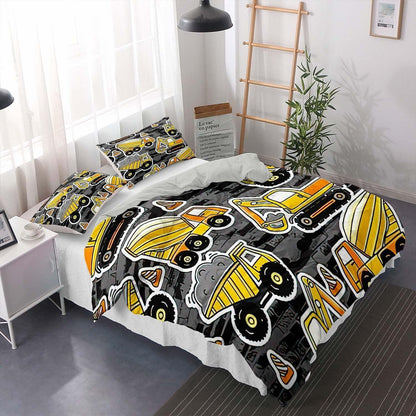 Bettwäsche-Set Grau 220x240cm mit 2 Kissenbezügen 80x80cm