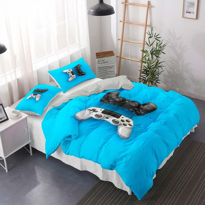 Gamer Bettwäsche Set 220x240cm – Gamepad Bettbezug für Kinder & Teenager