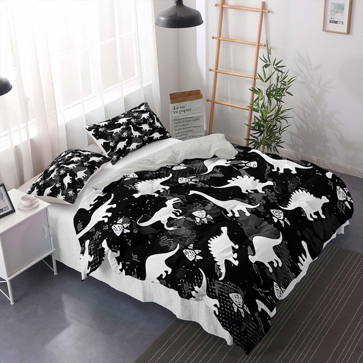 Kinder Bettwäsche Set Dino 200x200cm – Cartoon Dinosaurier
