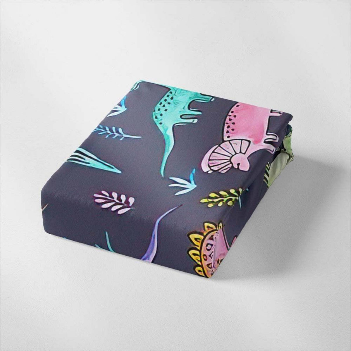 Cartoon Dino Bettwäsche Set 200x220cm – Kinderbettwäsche mit 2 Kissenbezügen