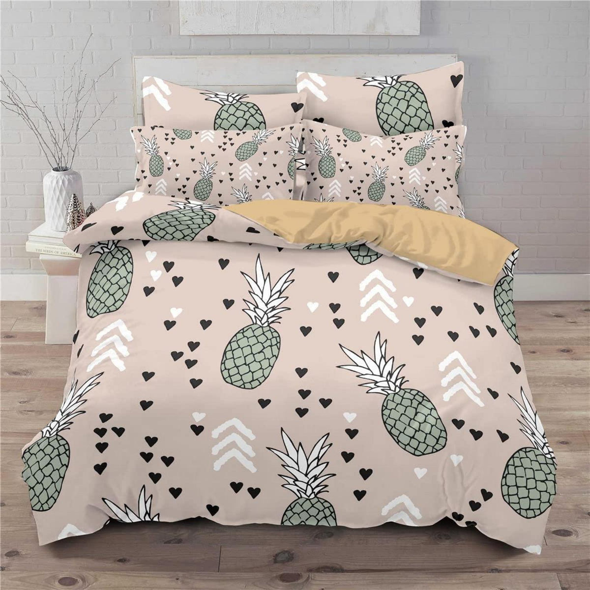 Ananas Bettwäsche Set 220x240cm - Tropical Bettwäsche für Kinder