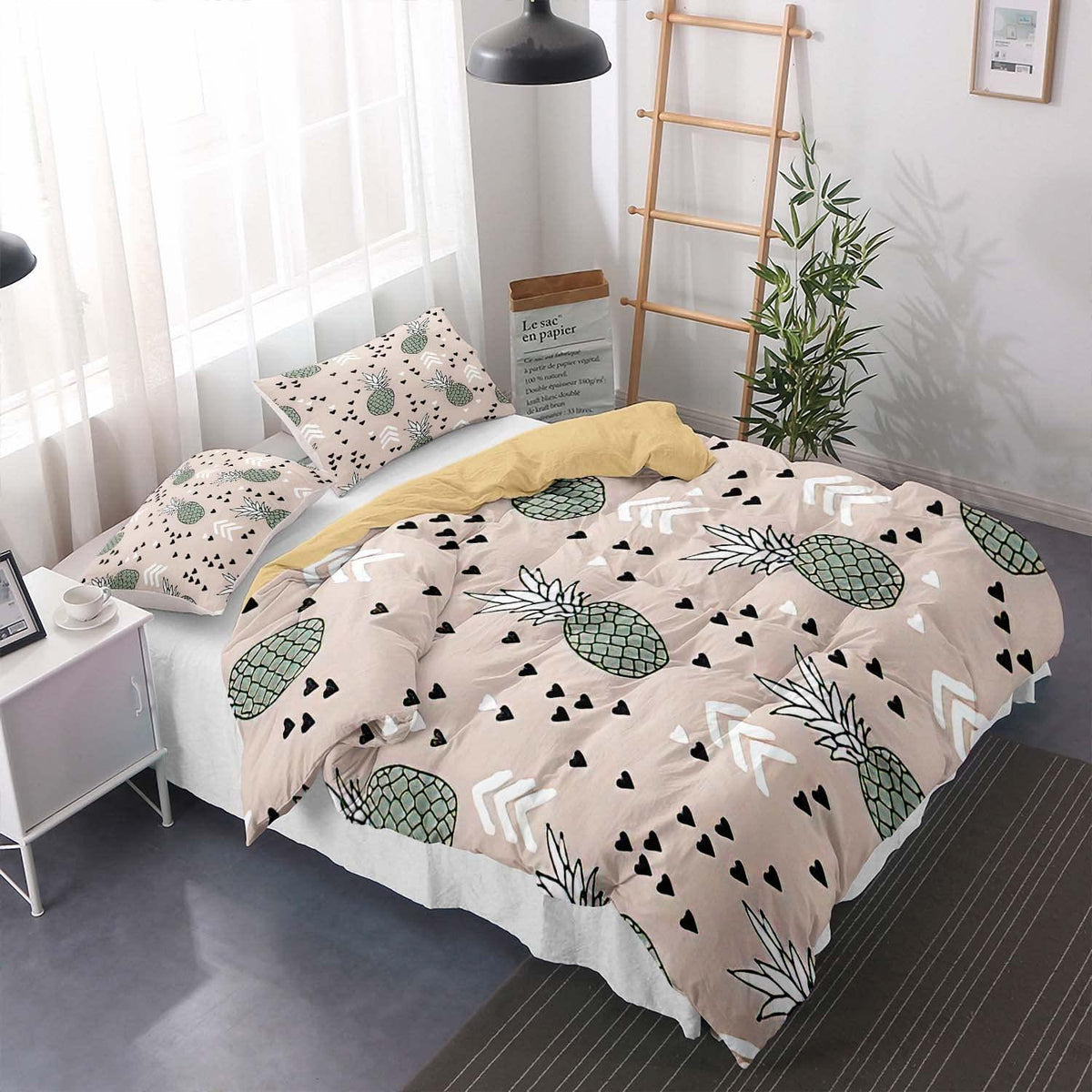Ananas Bettwäsche Set 220x240cm - Tropical Bettwäsche für Kinder