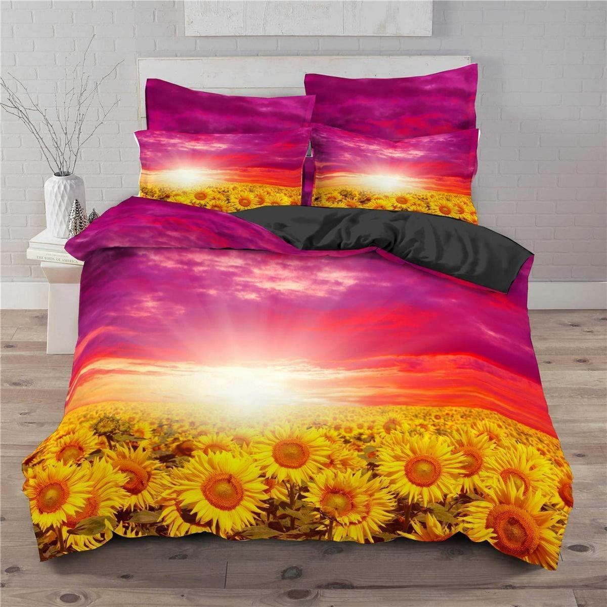 Sonnenblumen Bettwäsche Set 220x240cm für Kinderzimmer