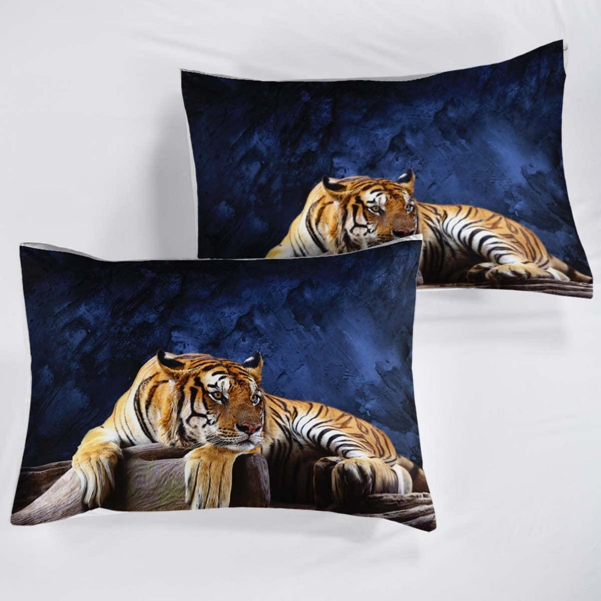Tiger Druck Bettwäsche Set 155x220cm - Wildtier Design