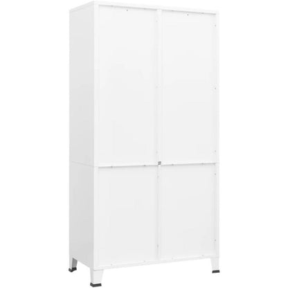 Kleiderschrank Metall Weiß 90x50x180cm Industrial Stil