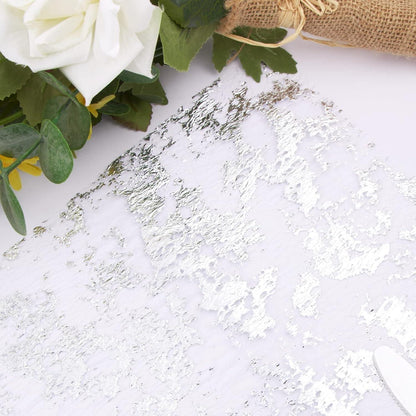 Glänzender Silber Tischläufer 29cm x 9m Polyester für Hochzeit