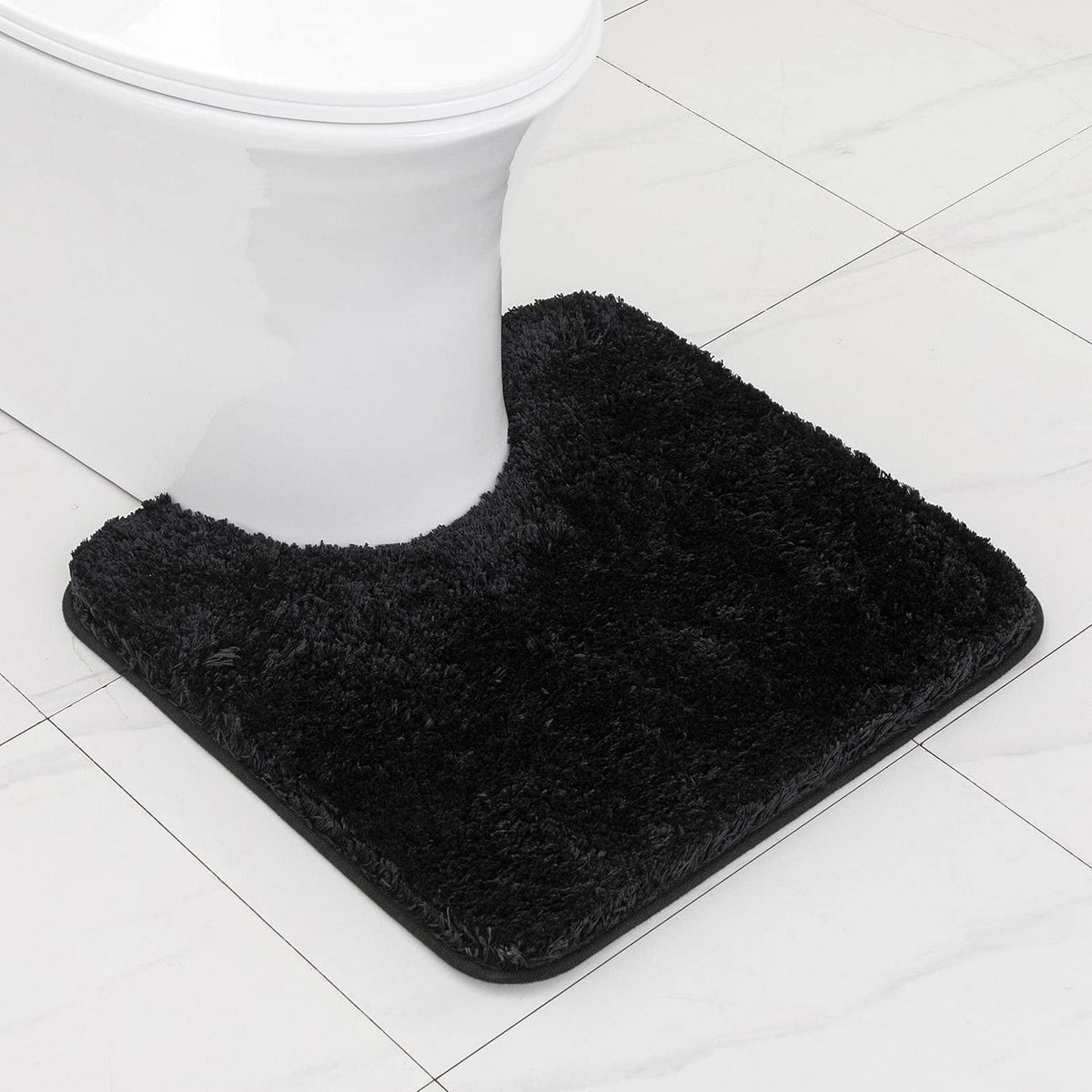 Badematte U-Form rutschfest Schwarz 50x50 cm