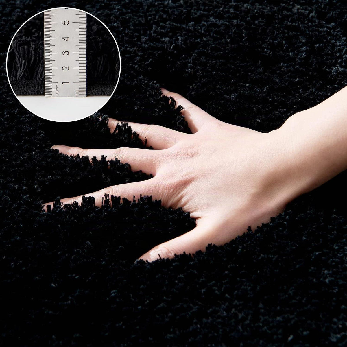 Badematte U-Form rutschfest Schwarz 50x50 cm