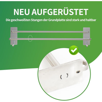 Doppelter Handtuchhalter Edelstahl ohne Bohren 43.5cm Plata
