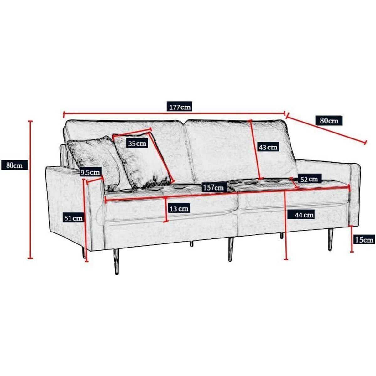Modernes Samt Sofa 2-Sitzer Smaragdgrün – Bequem & Pflegeleicht