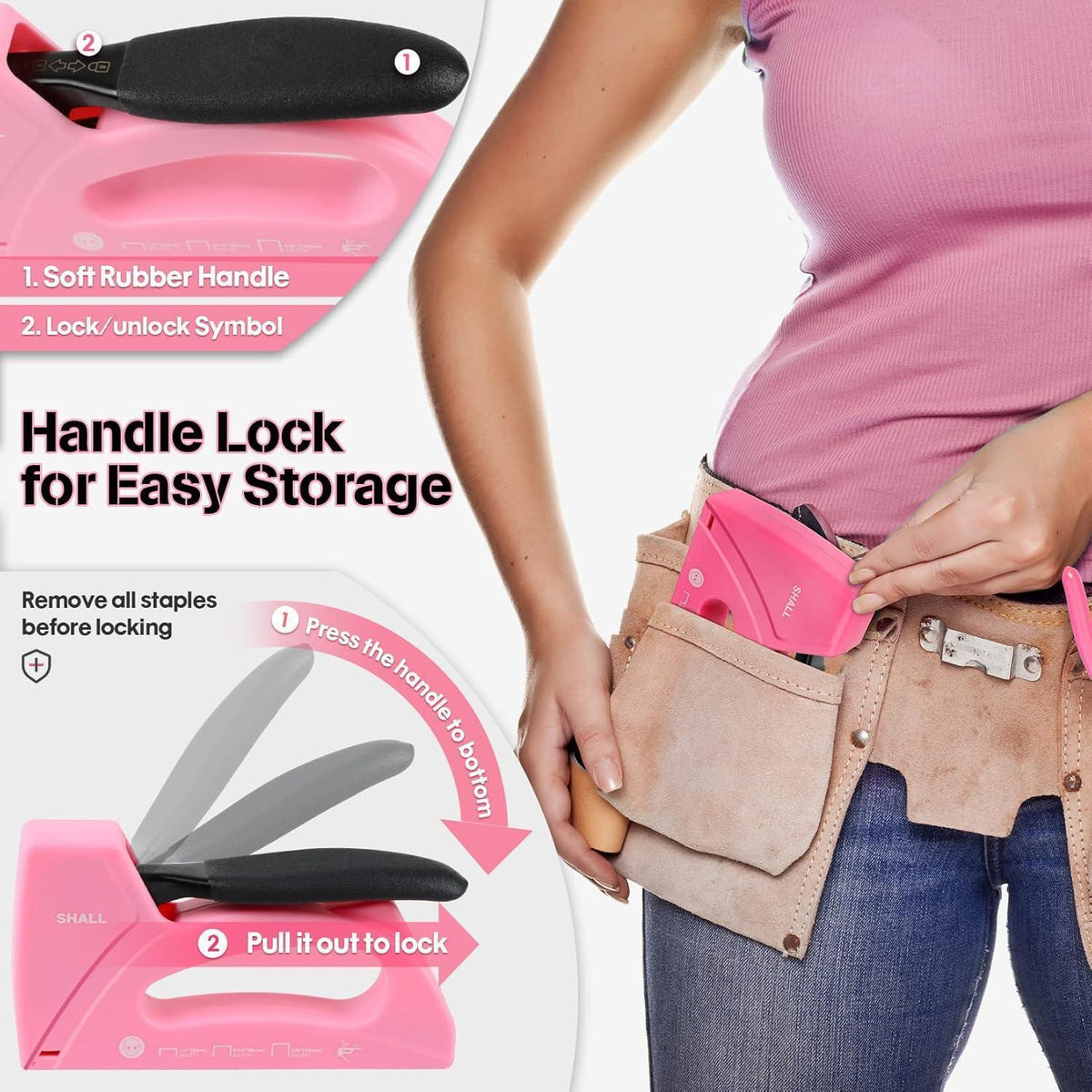 Leichte Heftpistole für Holz & Polster | JT21 Tacker Set