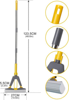 Masthome 130cm Schwamm Wischmopp Set mit 3 Saugfähige Köpfe