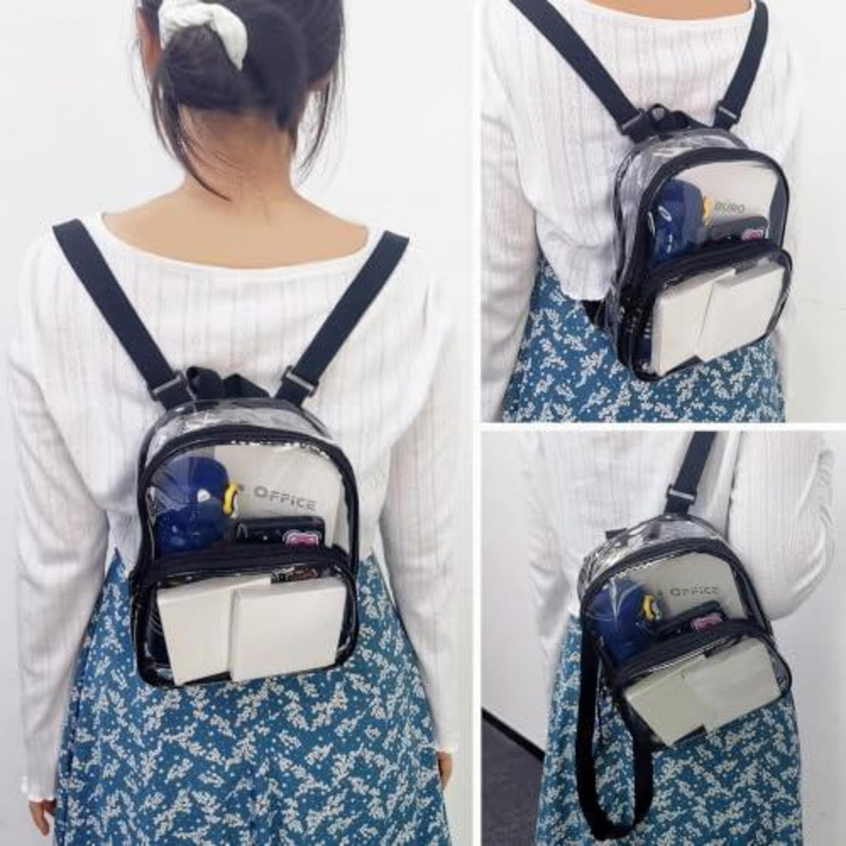 Transparenter Mini Rucksack – Wasserdicht & Vielseitig Schwarz
