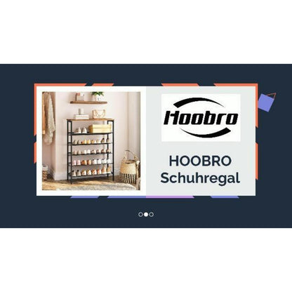 6-lagiges Schuhregal verstellbar – Vintagebraun & Schwarz