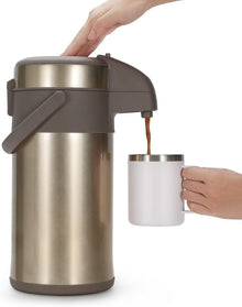 Olerd 3,0 Liter Pump Thermoskanne Edelstahl Kaffeekaraffe Kanne